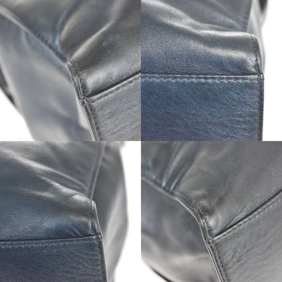 CHANEL CC Chain Shoulder Bag Leather Navy Blue Ita - Picture 7 of 10